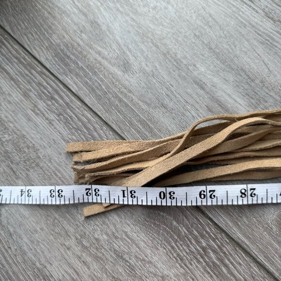 Laura Petite Tie Up Fringe Suede Leather Belt Boho Tie Up Belt Made in Canada main image 7